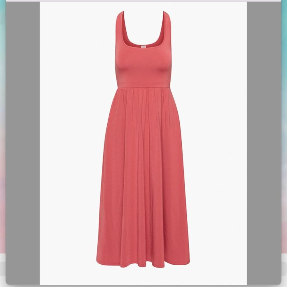 Aritzia Wilfred Market Midi Dress in Rosy Red small